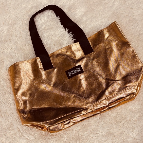 VS PINK Limited Edition Rose Gold Tote Bag - Picture 1 of 11